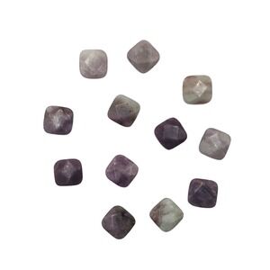 Lapidolite Gemstones‎ 12mm Square Shaped Center Drilled Jewelry Making Lot Of 12